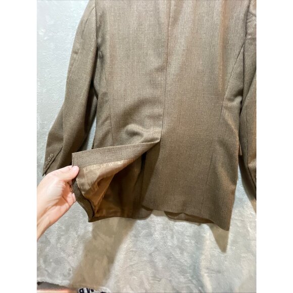 Joseph & Feiss Mens Brown Houndstooth Wool Suit Jacket‎ Blazer 41L - Picture 8 of 11